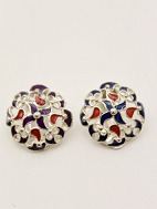 Sterling silver ear clip with enamel