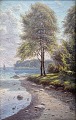 Ellertsen, Hans 
(20th century) 
Denmark .: 
Coastal scene. 
Oil on canvas.
Signed, 36 x 
24 ...