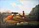 Unknown artist 
(19th century) 
Shepherd on a 
field. Oil on 
metal plate. 30 
x 38 cm. ...