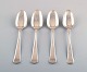 4 dessert spoons, Old rifled, Danish silver 0.830.
