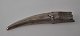 Tiger tooth - 
silver mounted, 
19th century. 
England. 
Stamped. 
Length: 8 cm.