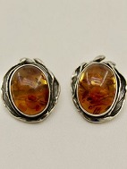 Sterling silver ear clip with amber sold