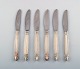 6 Georg Jensen Acanthus Sterling Silver, 6 dinner knife with long shaft.
