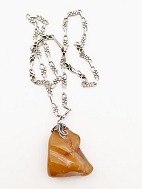 Scholle 930 silver necklace with amber pendant