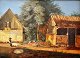 Bøgh, Carl 
(1827 - 1893) 
Denmark: A boy, 
holding a pig 
in it's tail at 
an old 
farmhouse. Oil 
on ...