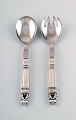 Georg Jensen "Acorn" salad set, sterling silver and steel.
