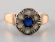 Herman Siersbøl, Denmark, 14 karat Art Deco gold ring, front with faceted stone.
