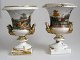 Pair of 
ornamental 
vases in 
porcelain, 
Germany, 
empire, 
approx.1820. 
Square foot 
with profiled 
...