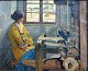 Sørensen, Eiler 
(1869 - 1953) 
Denmark: A 
young woman by 
a loom. Oil on 
canvas. Signed: 
Eiler ...