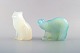 Paul Hoff for Svenskt glas. To figurer i form af isbjørn og polarræv udført i 
kunstglas. WWF.
