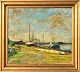 Philipsen, 
Sally (1878 - 
1936) Denmark: 
Harbor scene. 
Oil on canvas. 
Signed Sally 
Philipsen. 70 
...