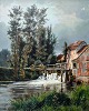 Kloss, A. (19th 
century) 
Denmark. A 
water mill. Oil 
on canvas. 66 x 
54 cm. Verso 
signed. Painted 
...