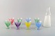 8 colorful 
cocktail 
glasses with 
decanter/bottle.
 "Party", Bengt 
Orup, 
Johansfors. 
Designed in ...