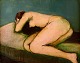 Adam Bekerman (1915-1988). Israeli / Polish artist. Study of a lying nude model. 
Oil on canvas. 60 / 70s.