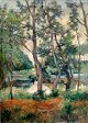 Danish artist 
(20th century): 
A forest lake. 
Oil on canvas. 
Signed: 
Monogram. 93 x 
66 cm.
Unframed.