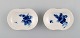 2 stk. Kgl. Blå blomst svejfet Kongelig porcelæn. Royal Copenhagen Blå blomst 
svejfet. Kaviarskål nr. 1802. 
