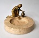 Art Nouveau 
Ashtray Ashtray 
in marble with 
gilded bronze 
figure, 20th 
century. Figure 
in the ...