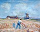 Nyrop, Børge 
(1881 - 1948) 
Denmark: Autumn 
scene at the 
west coast. Oil 
on canvas. 
Signed: B. ...