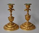 Pair of French 
gilded 
chandelliers, 
19th century. 
Decorated with 
foliage. 
Height: 18 ...