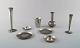 Just Andersen art deco collection of bowls, vases and bottle trays in pewter. 
1940 s.