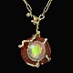 Jacob Hull - 
Denmark. 
Sculptural 
Unika Necklace 
/ Pendant with 
plastic and 
glass. 1970s.
Gilded ...