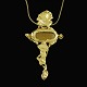 Jacob Hull - 
Denmark. 
Sculptural 
Unika Necklace 
/ Pendant with 
Tiger's Eye. 
1970s.
Gilded metal 
...