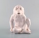 Hjorth (Bornholm, Denmark) glazed stoneware figure, sitting monkey.
