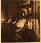 Peter Ilsted: 
Interior with 
two girls at 
the piano. 
Signed Peter 
Ilsted. 
Mezzotint in 
colours. ...