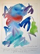 Jakobsen, 
J&oslash;rgen 
(1928 - 2017) 
Denmark: 
Composition. 
Watercolor. 
Signed: 
J&oslash;rgen 
...