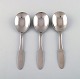 Georg Jensen, GJ Mitra steel cutlery. Three serving spoons.
