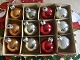 Older DDR 
Christmas 
balls, Box of 
different 
colors, 12 pcs 
* Charmed 
Patinated *