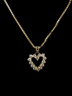 14ct gold chain necklace and heart-shaped pendant