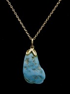14ct gold necklace and turquoise pendant
