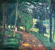 Danish artist 
(20th century): 
Walking in a 
park. Oil on 
canvas. 58 x 63 
cm. Signed.
Framed.