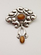 Jugend brooch with amber sold