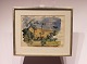 Watercolor in 
blue and green 
colors of 
Samsoe signed 
Jens Peter 
Groth Jensen 
from 27/6-1992.
H ...