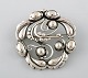 Early Georg Jensen art nouveau moonlight blossom brooch in sterling silver.
