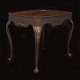Schwarzdekorierter Rokoko Tisch mit Metallplatte. Dänemark um 1760. H: 72,5cm. 
Platte: 67x84cm