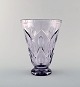 SIMON GATE for Orrefors, Art deco vase satin-cut light purple art glass. 1920