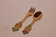 A. Michelsen 
christmas cake 
fork and coffee 
spoon, Queen of 
Saba - 1982.
