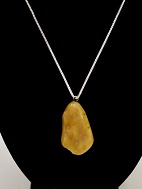 Sterling silver chain 40 cm. with amber pendant