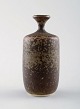 Rolf Palm, Mölle, unique ceramic vase, speckled glaze in brown shades. Swedish 
design. 1970