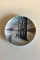 Heubach Plate 
decorated with 
Winter 
Landscape with 
Trees. Measures 
16.2 cm / 6 3/8 
in.