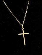 14 carat gold necklace and cross pendant sold