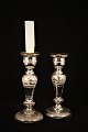 Swedish 1800s 
candlestick in 
Mercury Glass 
with fine 
etched 
decorations and 
gold edge on 
top, as ...