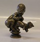 Kai Nielsen Bronze dreng med kat No. VI Signeret Kai N 13.3 x ca 12 cm