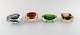 Collection of 4 "Sommerso" Murano bowls in mouth blown art glass, 1960s.
