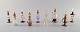Stor samling af italienske flakoner i mundblæst kunstglas. Delvist farvet glas 
dekoreret med bladguld. 1930/40