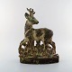 Knud Kyhn for Royal Copenhagen. Very large stoneware figure of standing deer, 
no. 21333,