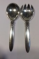 Georg Jensen Cactus Sterling Silver Potato Serving spoon and fork No 113 and 114